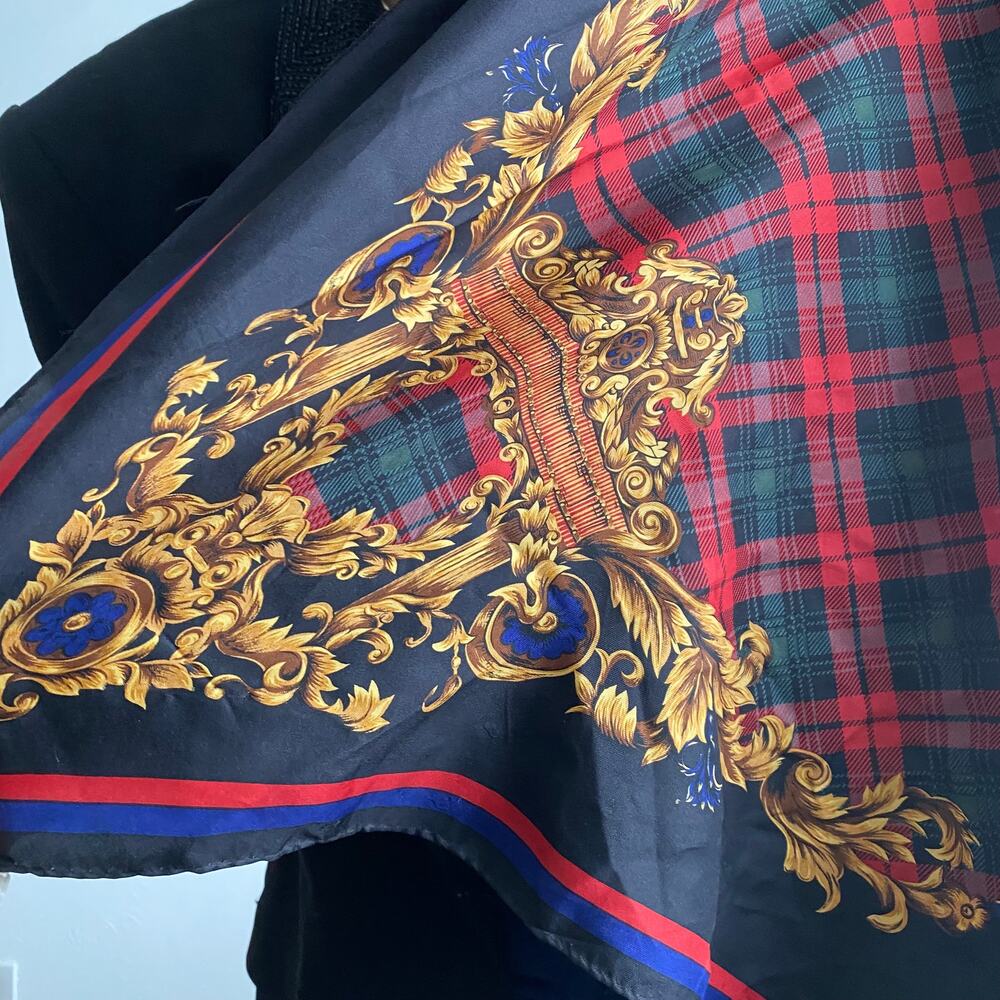 80s vintage silk scarf - Picture 3 of 7